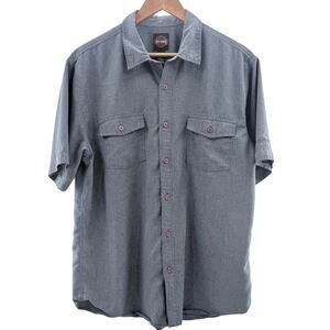 Harley Davidson Men’s Button Down Short Sleeve Shirt Blue Biker Streetwear Large